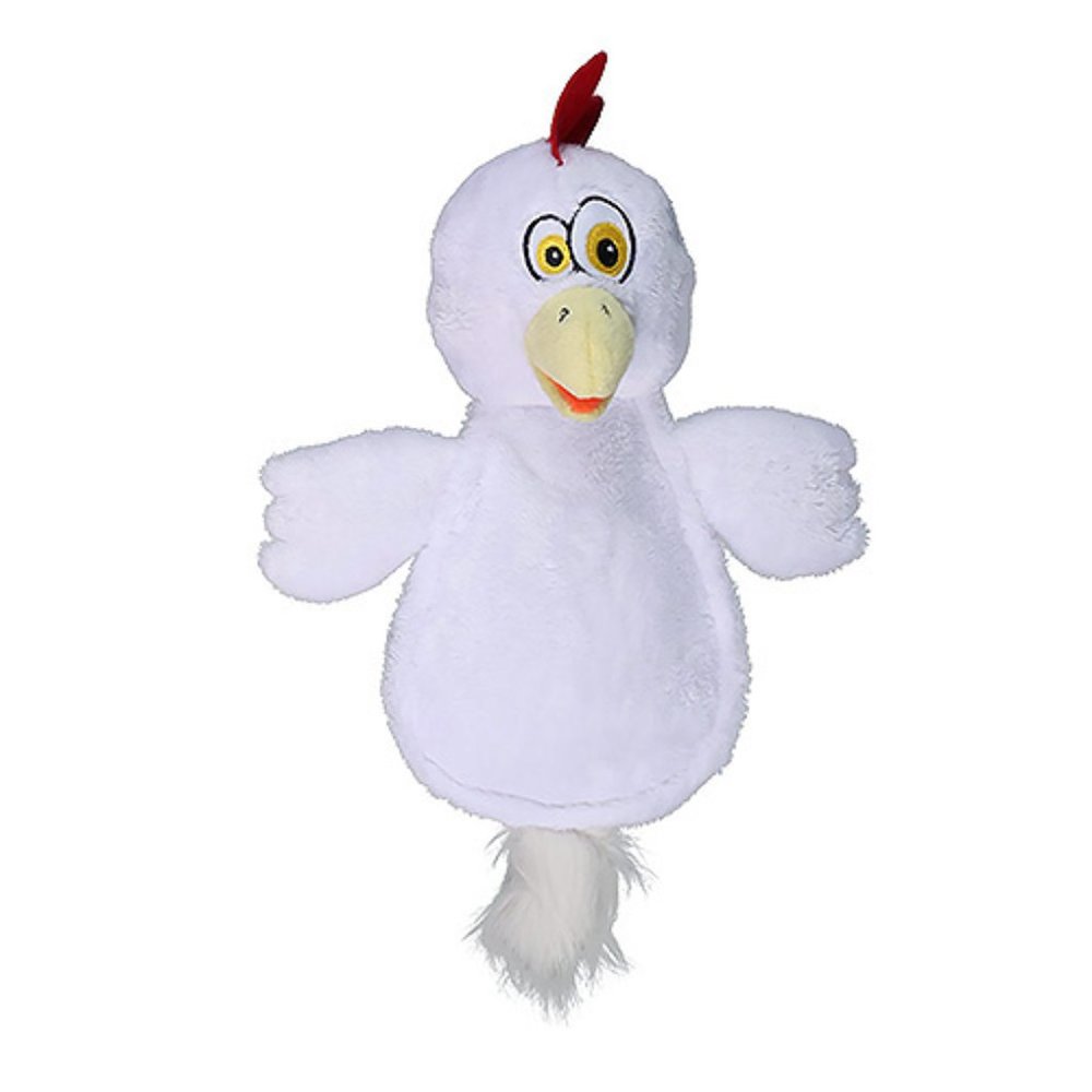 Silent Squeaker Flattie Plush Chicken Toy